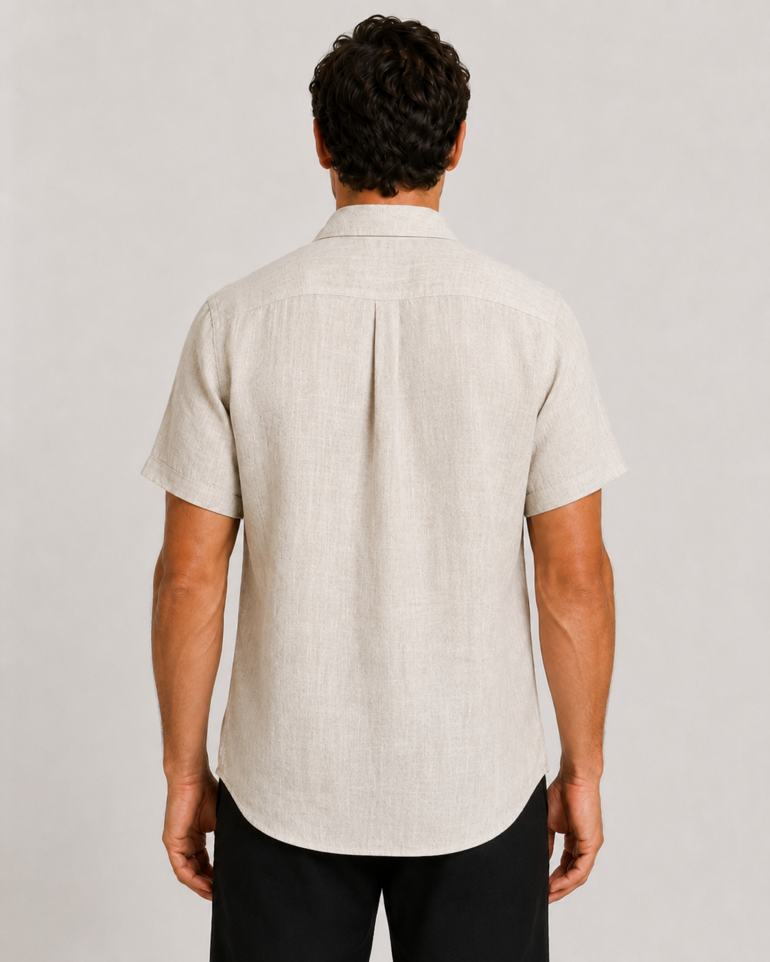 DESTii Natural Short Sleeve Linen Shirt