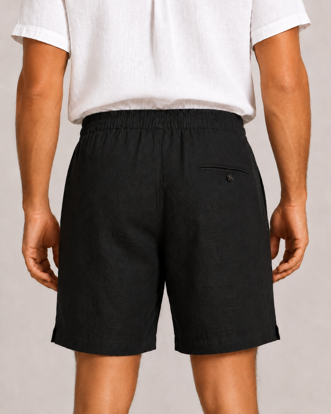 Black Linen Shorts