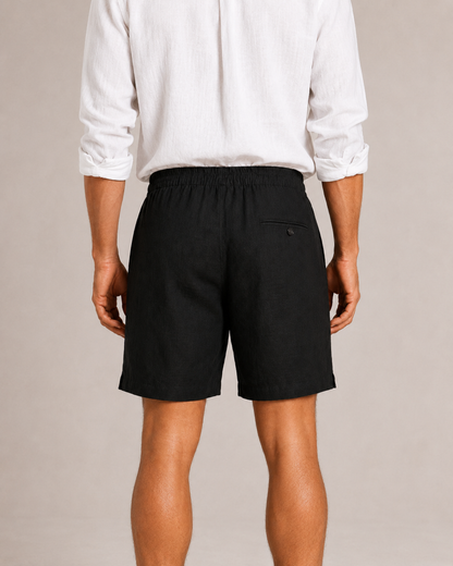 Classic Black Linen Shorts