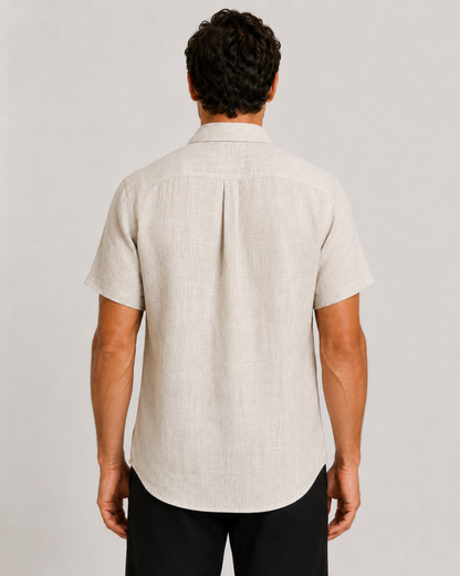 DESTii Natural Short Sleeve Linen Shirt