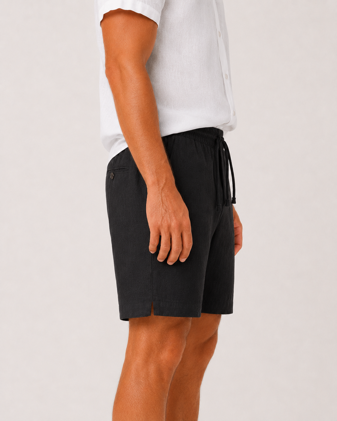 Black Linen Shorts
