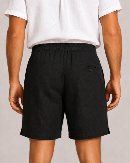 Black Linen Shorts