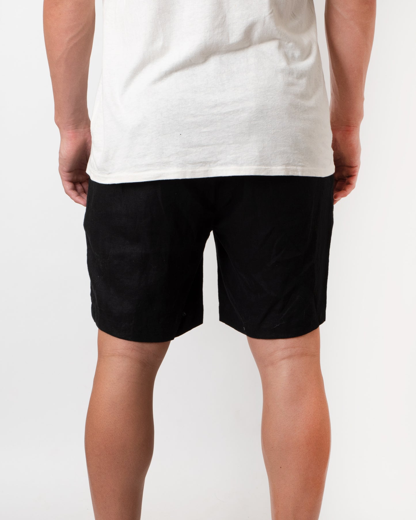 DESTii Black Linen Shorts