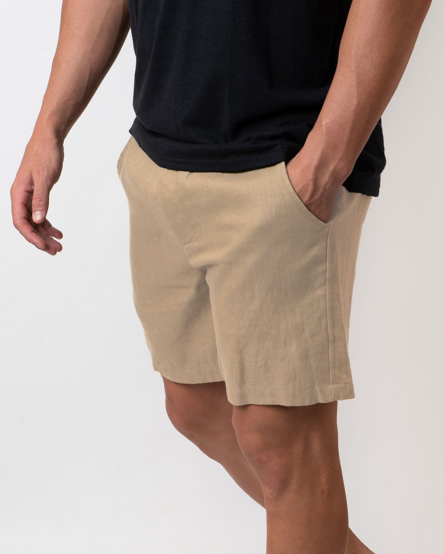 DESTii Camel Linen Shorts