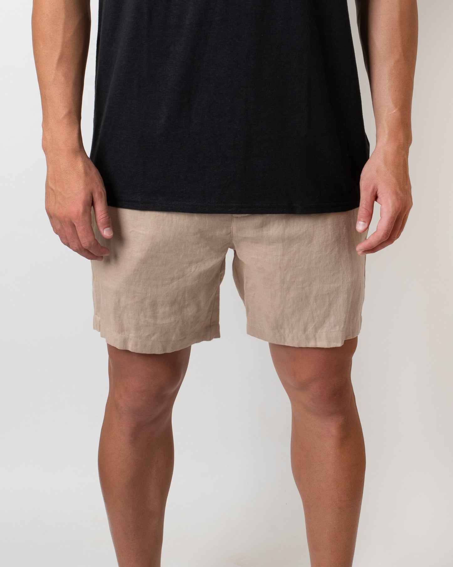 DESTii Camel Linen Shorts