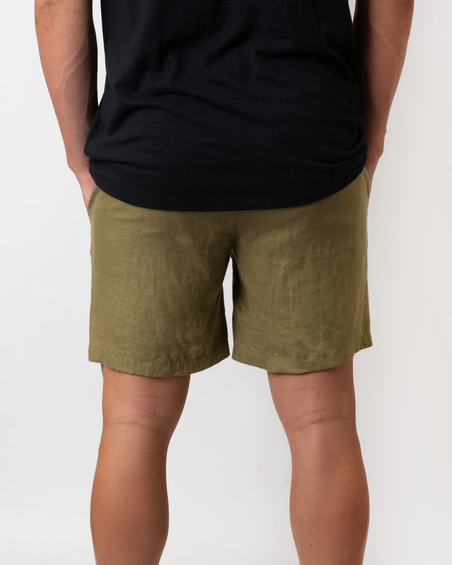 DESTii Khaki Linen Shorts