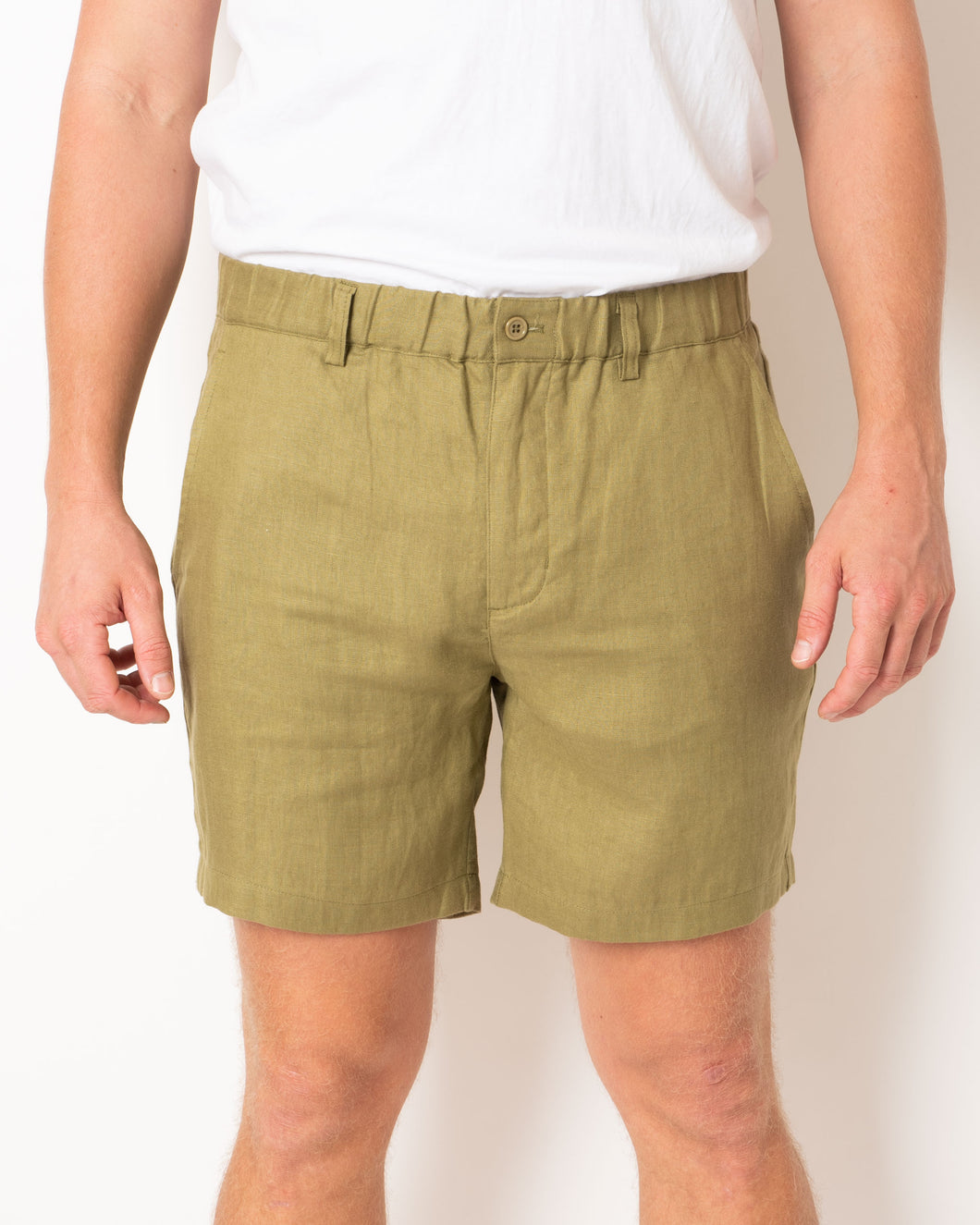 DESTii Khaki Linen Shorts