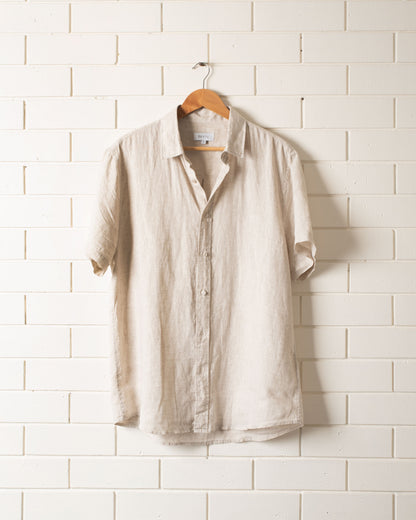 DESTii Natural Short Sleeve Linen Shirt