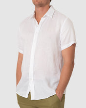 Load image into Gallery viewer, DESTii White Short Sleeve Linen Shirt
