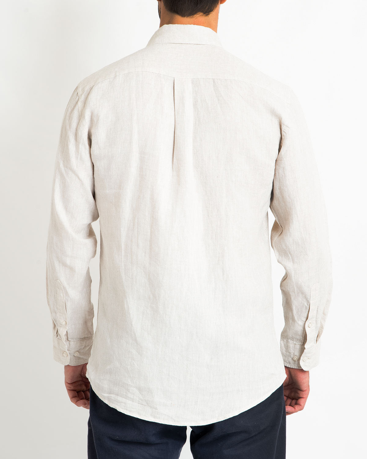 DESTii Natural Long Sleeve Linen Shirt