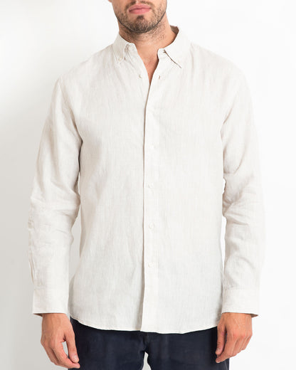 DESTii Natural Long Sleeve Linen Shirt