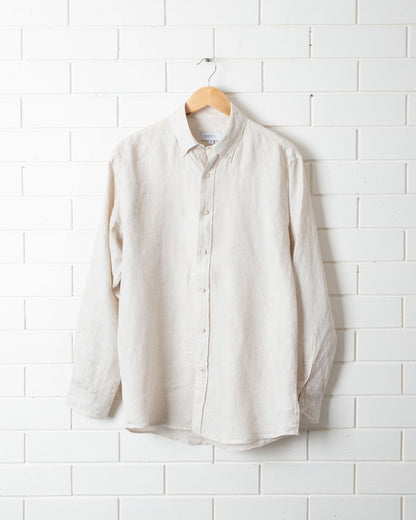 DESTii Natural Long Sleeve Linen Shirt