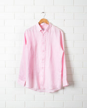 Load image into Gallery viewer, DESTii Pink Long Sleeve Linen Shirt
