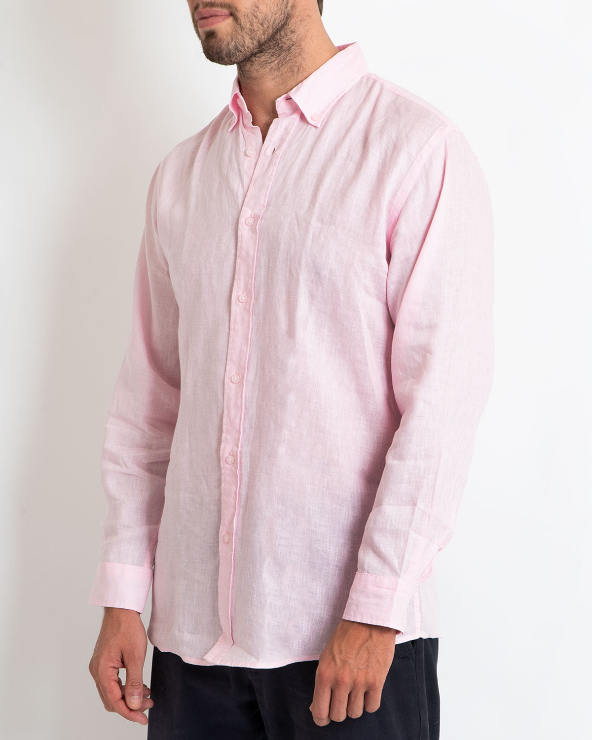 DESTii Pink Long Sleeve Linen Shirt